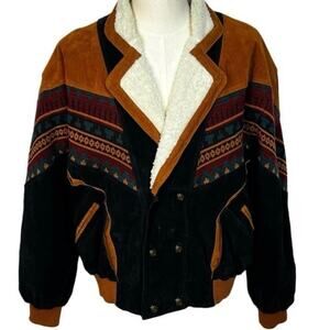Vintage Scorpio USA Coat Suede Leather Southwestern Size XL Yellowstone Fleece